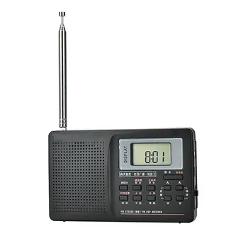 Hordozható rádió FM sztereó digitális hordozható rádió FM AM SW LW légrádió vevő Riasztási funkció kijelző óra hőmérséklet hangszóró