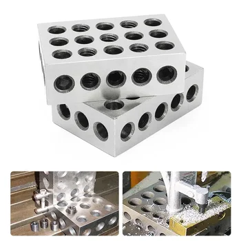 2 db/készlet 23 lyukú precíziós blokkok ezüst edzett acél 1-2-3 blokk 0,0001
