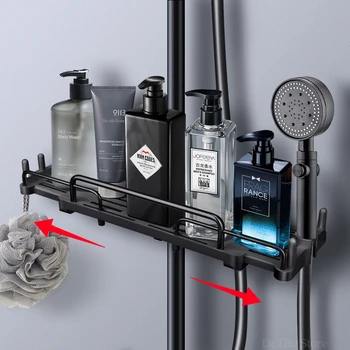 Kihúzható zuhanypolc Fürdőszoba polc fúrás nélkül sampontálca Zuhanytároló tartó Fürdőszoba kiegészítők