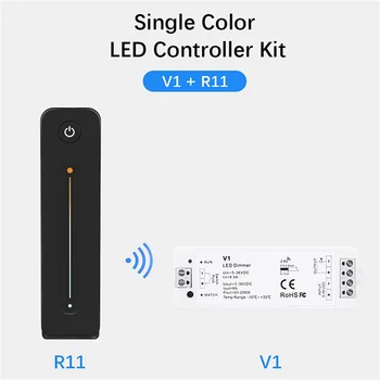 LED Dimmer 12V 5V 24V 36V 8A PWM vezeték nélküli RF kapcsoló 2.4G fényerő-beállítással Érintkező távirányító LED egyszínű szalaghoz