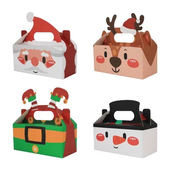 2023 4db tortás doboz karácsonyi sorozat cukorka doboz cukorka keksz sütéshez Apple papír doboz Süti ajándék csomagoló doboz Boldog karácsonyt