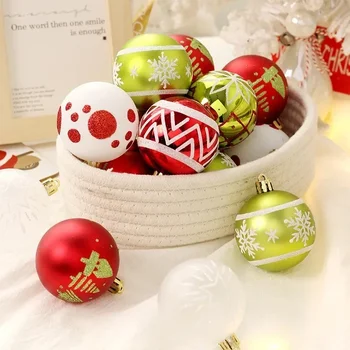 16db/set Piros zöld Fehér karácsonyi báli dekoráció Karácsonyfa medál Házibuli dekoráció Karácsony esti szoba dekoráció