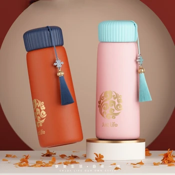 2024 Új bojt China-Chic kínai stílusú hőszigetelő kupa 304 csúcskategóriás ajándék csésze női hordozható vizes csésze hidrolombik