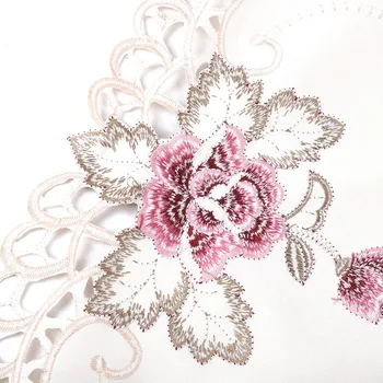 Hímzett csipke terítő Country stílusú téglalap alakú virágszőnyeg dekorációs lakberendezés esküvői bankett 40 * 85cm
