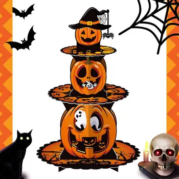 Újrafelhasználható tortaállvány tök cupcake torony szemet gyönyörködtető Halloween torta állványok többrétegű tök ünnepi megjelenítésre