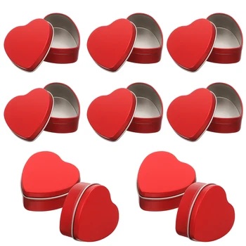 10Db szív alakú cukorka doboz Valentin-napi ajándékcsomagoló doboz Kis csokoládé tartály esküvőre Valentin-napi parti