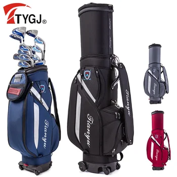 Golftáskák kerekekkel Visszahúzható golfállvány táska Nagy kapacitású repülős csomag Multifunkciós ütők Csomag golf kellékek
