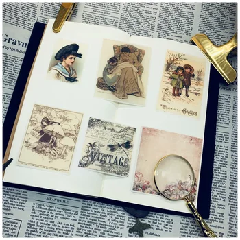 12db/set Vintage Story Bird Lady matrica DIY kézműves scrapbooking album Junk Journal Happy Planner Dekoratív matricák
