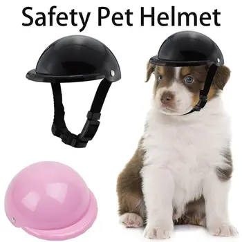 Vicces állítható biztonsági kisállat sapka ABS kutya sisakok divat kisállat védelem Mentősapka kisállat motorkerékpárokhoz Kerékpár nap eső elleni védelem