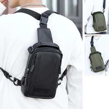 Nylon férfi hátizsák hátizsák USB töltőport Férfi katonai heveder Messenger crossbody mellkasi csomag táska Daypack Daypack