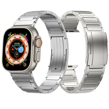 Férfi Titánötvözet szíj Apple Watch szíjhoz 8 Ultra 7 6 Fém iWatch 49mm 41 45mm 44 40mm Serie SE 5 Business luxus karkötő