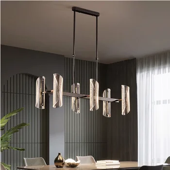 modern led csillár világítás nappalihoz hálószoba konyha függő csillárok Fekete beltéri függesztett lámpák ZM1124