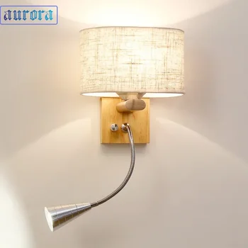 12W szövet LED fali lámpa kapcsolóval 360°-ban elforgatható reflektor hálószobai fali lámpa Hotel Reading számára Éjjeli nappali fali dekoráció