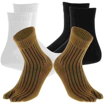 3 pár borjú magas zokni lábujj elválasztott japán melegítő lábujjakkal Pamut hasított boka