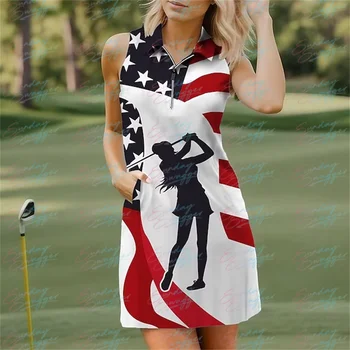 Golf Női nyár Új fitnesz Sport divat Kényelmes gyorsan száradó ujjatlan ruha Alkalmi Kültéri futás Sportruházat