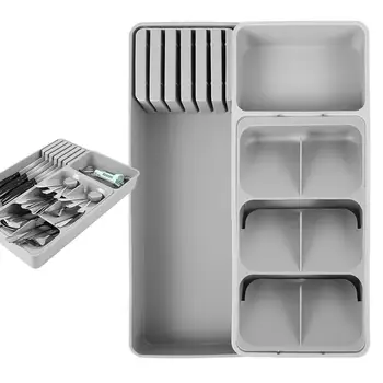 Evőeszközök rendszerezői Visszahúzható konyhai evőeszközök Elválasztó tároló doboz Kanálelválasztó rendszerező Többcélú késtartó otthonra