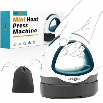 HTVRONT hordozható MINI hőprés gép DIY automatikus könnyű fűtés transzfer vas HTV ruhákhoz táskák cipők kalap pólók nyomtatás