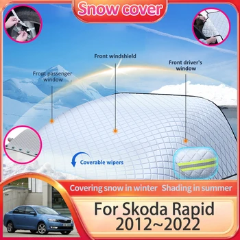 Autó hóernyő huzat Skoda Rapid NH-hoz Volkswagen VW Polo 2012~2022 2013 2018 nyári napernyő téli jégvédő kiegészítők