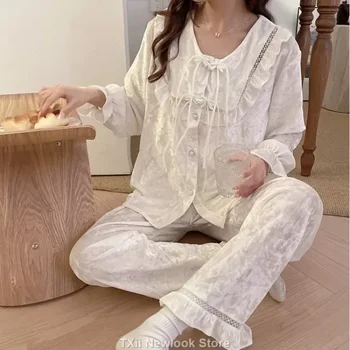 Home Long High-End Sense Sleeve Golden Sweet 2023 koreai alkalmi txii pizsama hercegnő őszi bársony új stílusú női öltöny