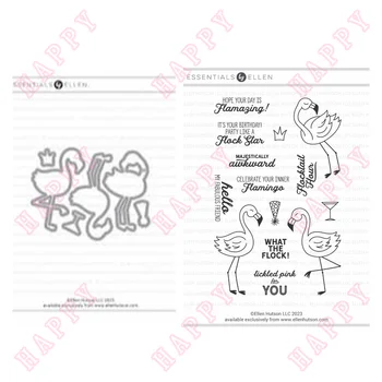 Fémvágó szerszámok és tiszta bélyegzők Belső flamingó DIY scrapbook albumhoz Kézműves papírkártya dekoráció fotósablon Kézműves