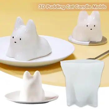  szilikon forma 3D macska alakú epoxigyanta DIY krém puding gyertya forma viasz gyertya készítés jégtálca szappantorta penész dekoráció