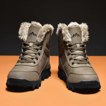 2023 Új férfi csizma téli kültéri tornacipő Férfi hócsizma melegen tartás Plüss csizma Plüss boka hómunka alkalmi cipő
