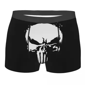 Terror Men Boxer nadrág Skull Art Kultúra Lélegző kreatív alsónadrág Kiváló minőségű nyomtatott rövidnadrág Ajándékötlet