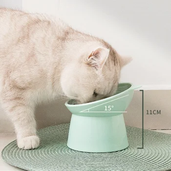 Magas lábú macska kutya tál nyak védelme Felborulásgátló macska állateledel vizes tál kisállat etető csésze kisállat etető tál