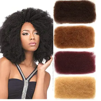 Brazil Remy Hair Afro Perverz Göndör Ömlesztett Emberi Haj Fonáshoz Raszta hajhosszabbítás Horgolt Fonat haj 10-22