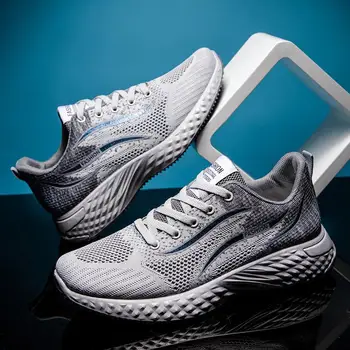 Férfi cipő 2023 Új őszi légyszőtt háló lélegző vékony alkalmi ifjúsági futás divatos sportcipő