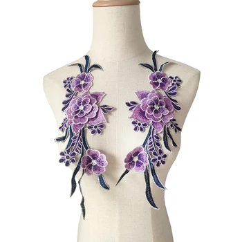 1 pár 3D virághímzés Virágfolt varrórátétek Szövet díszítő foltok Csipke ruházat DIY kiegészítők