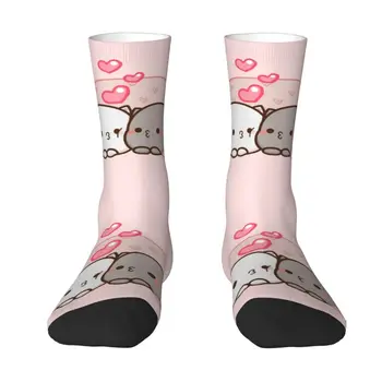 Fun férfi aranyos Mochi macska őszibarack és Goma Love Kiss ruha zokni Unisex Warm Breathbale 3D Printing Crew zokni