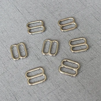 100 db ezüst 15 mm-es fém csúszóbeállítók DIY táskaszíj csatokhoz Téglalap alakú hurokgyűrű bőröv tartozékok