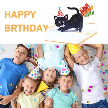 Borítékok Üdvözlőlapok Páratlan 5x7 hüvelykes születésnapi kártya Fekete macska boríték képeslapok Környezetvédelmi vadonatúj
