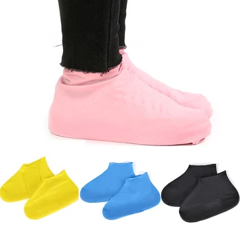 1Pár újrafelhasználható cipővédő Vízálló cipőhuzatok Csúszásmentes szilikon esőcsizmák Kültéri esőnapi huzatok Lábbeli védő