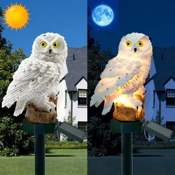 Napelemes LED bagoly kerti lámpák Kültéri napelemes fény bagoly állat Pixie gyeplámpák dísz vízálló lámpa egyedi napelemes lámpák