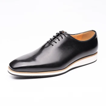 Luxus Oxford férfi cipő irodai cipő Eredeti bőr kézzel készített férfi alkalmi cipő Kényelmes szabadtéri sport bankett Fűző