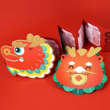 DIY kártya csomagolás Kínai összecsukható piros boríték Írószer kellékek Kínai újévi dekorációk Összecsukható szerencsés pénz zseb
