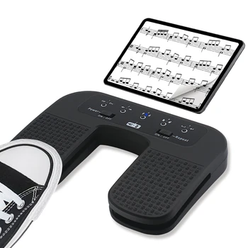 Yueyinpu Bluetooth Page Turner pedál iPad okostelefonhoz Tablet laptop kihangosító csendes lábkapcsoló újratölthető vezeték nélküli pedál