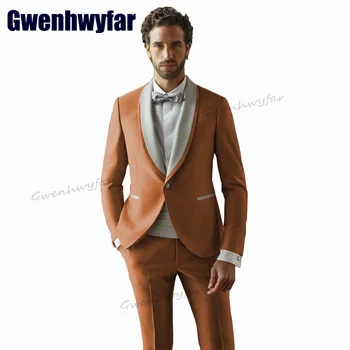 Gwenhwyfar divatos új stílusú esküvői vőlegény férfi öltöny formális blézer szettek Party Wear vacsoraruha kabát Jelmez Homme (dzseki + nadrág)