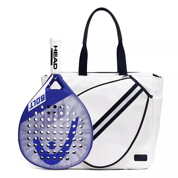 Padel ütőtáska férfiaknak Női divat fehér sport válltáska táskája tollaslabda ütőhöz
