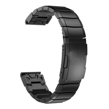 Garmin Fenix 6 intelligens sportórához Fenix 5/5S/5X fém rozsdamentes acél karkötőszíj óraszíj 22Mm-fekete