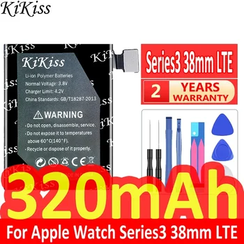 KiKiss Series3 38mm LTE 320mAh akkumulátor Apple Watch iWatch 3 S3 38mm LTE akkumulátorokhoz + ingyenes eszközök