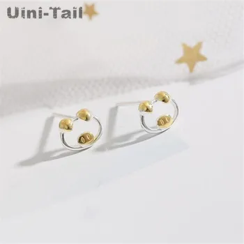 Uini-Tail forró új 925 Tibeti ezüst kicsi friss és egyszerű személyiség arany disznó fülbevaló temperamentum aranyos hipoallergén