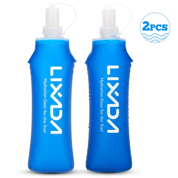 Lixada 500ml kültéri vizes ivópalack puha összecsukható lombik BPA ingyenes futáshoz túrázás kerékpározás 1db/2db