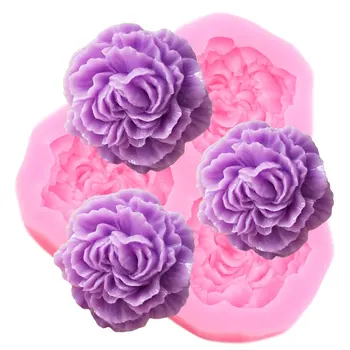 3D bazsarózsa virág csokoládé szilikon forma DIY esküvői cupcake topper fondant formák torta díszítő eszközök cukorka agyaggyanta formák