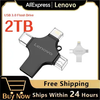 Lenovo USB flash meghajtó 4 AZ 1-ben USB Stick 2TB 1TB Pen Drive 1TB Villám interfésszel Pendrive memórialemez iOS telefonhoz Táblagép