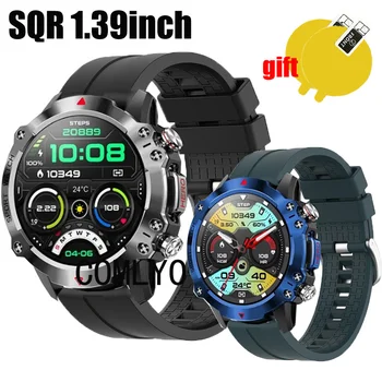 3in1 SQR intelligens órához 1,39 hüvelykes hevederszalag öv Smartwatch szilikon karkötő képernyővédő fólia