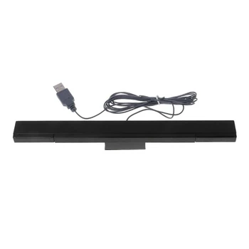 USB vezetékes érzékelő sáv WII cseréjéhez Infravörös infravörös sugár mozgásérzékelő jelvevő Wii rendszerhez álló fekete színnel