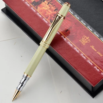 Duke White & Golden Metal E finom hegy 0,38mm töltőtoll írótinta toll üzleti DFP018
